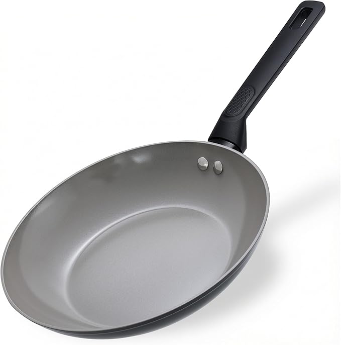 UFIRE 8 Inch Nonstick Frying Pan Skillet, Ceramic Frying Pan, Non Toxic Healthy Ceramic Coating, Suitable for All Stovetops, PTFE PFOA PFOS Free, Black