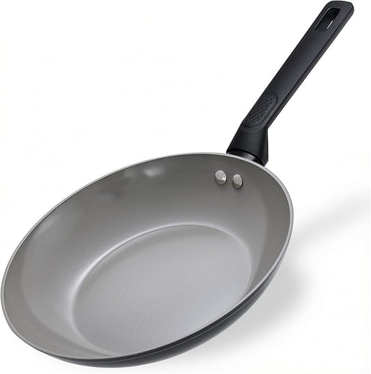UFIRE 11 Inch Nonstick Frying Pan Skillet, Ceramic Frying Pan, Non Toxic Healthy Ceramic Coating, Suitable for All Stovetops, PTFE PFOA PFOS Free, Black