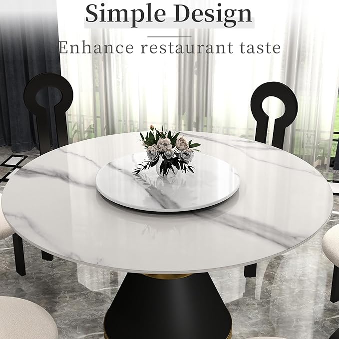 31.5" Lazy Susan for Table Top Sintered Stone Rotating Serving Tray for Dining Table, Kitchen Lazy Susan Organizer Spinning Rotating Food Server Party Centerpieces
