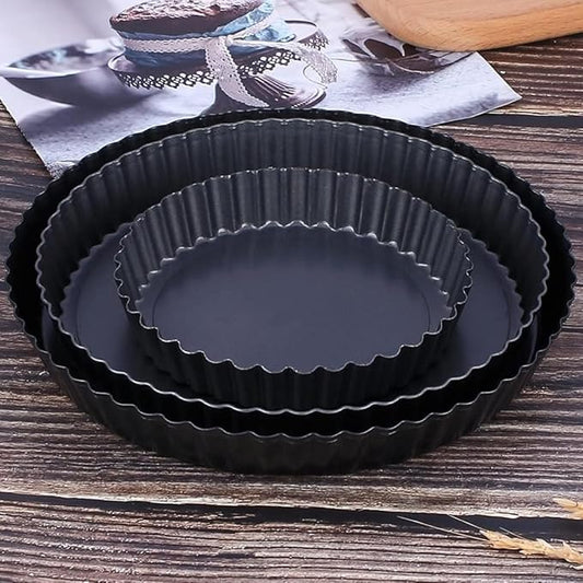 MGE - Dish Pie Pan - Deep Quiche Lorraine Pie Pan - Tart Pans with Removable Bottoms - Tarte Tatin Mould - Detachable Apple Cake Mould - Quiche Baking Dish (9.44 inch)