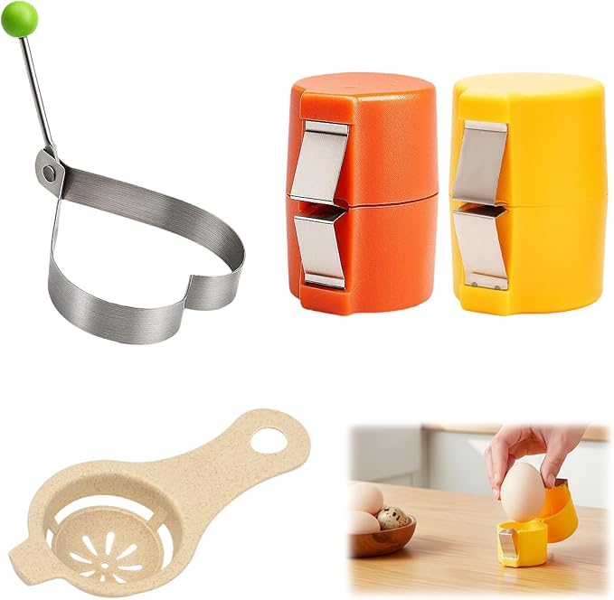 4-Piece Set of Egg Cracker, Hard Boiled Egg Peeler, Egg Shell Opener, for Easy Cracking and Peeling, Compact Design for Kitchen Use