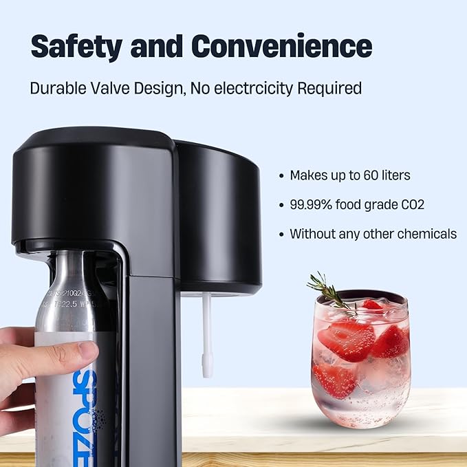 60L CO2 Cylinder for SodaStream, CO2 Canister Threaded Cylinders Compatible w/All Threaded 'Screw-In' Soda Makers, FIZZ, ONE TOUCH, JET, etc. - Set of 6