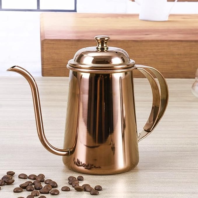 650ml Pour Over Coffe Kettle, 304 Stainless Steel Rustproof Pour Over Kettle Drip Coffee Maker, Hanging Ear Coffee Kettle with Lid,Thickened Gooseneck Coffee Kettle for Home, Kitchen