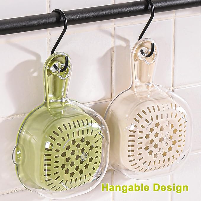Kitchen Dual Layer Draining Basket with Handle,Double Drain Plastic Fruit Washing Bowl, Handy Mini Berry and Tomato Washer, Fruit Storage Container (White)