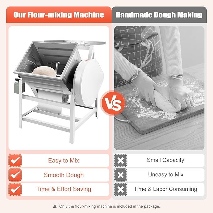 1500W Dough Mixing Machine, 110V Flour Mixer, 1400r/m Commercial Kneading Machine with 30 Quarts Capacity for Bakeries Noodle Shops Restaurants and Catering