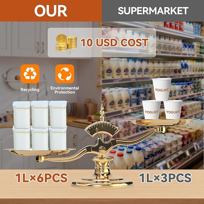 Yogurt Maker Machine -Probiotic Yogurt Makers 36 Hour L Reuteri with Temperature Control & Adjustable Time,Curd Yoghurt Maker + 6 Cups with High Temperature Resistance and Easy Cleaning