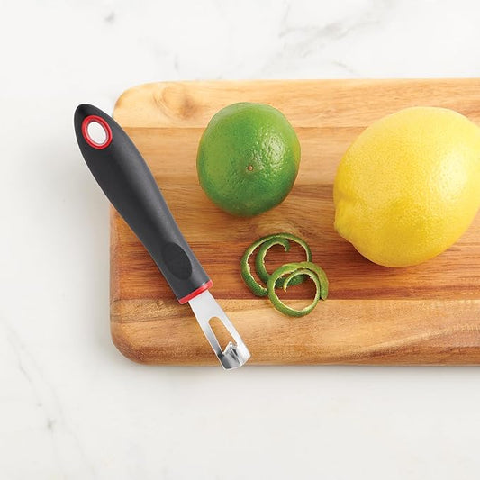 CAT CORA Channel Knife, Professional Japanese Stainless Steel Blade For Cutting Citrus Peel Strips For Garnishes, Ergonomic Soft-Grip Handle