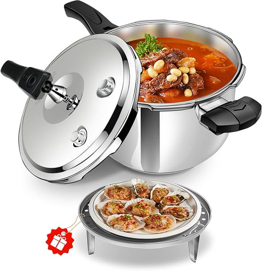 3.5qt Stainless Steel Pressure Cooker, All Stovetops Induction Compatible Thickened Pressure Cooker with Spring pressure cooker small olla de presion mini 3+ quart
