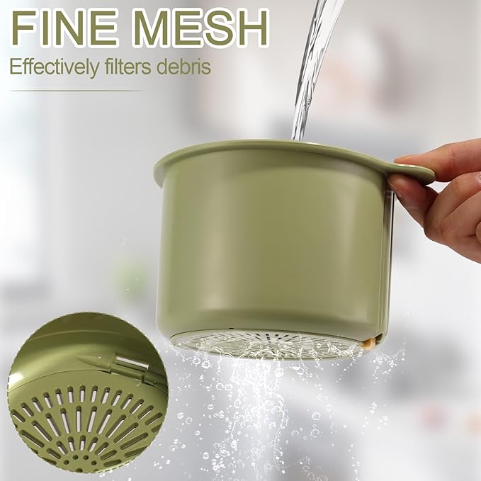 Faucet Hanging Strainer Basket, Hanging Kitchen Sink Strainer Basket with Press Dumping Design Practical Sink Food Catcher for Filtering Fruit Vegetable Waste