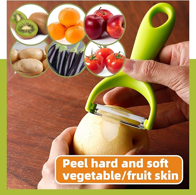Trez Treamer 3pcs Vegetable Peeler for Kitchen Potato Peelers for Fruit Straight Blade Y Apple Peelers Orange Peeler Tool Zucchini Cucumber Peelers Cutter