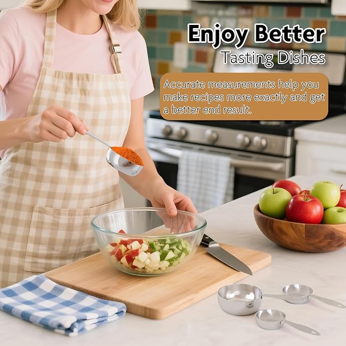 1PCS 1/4Cup(59ml) Stainless Steel Measuring Cup, Heavy-duty Single Metal Scoop for Wet and Dry Ingredients, Great Kitchen Gadgets for Cooking