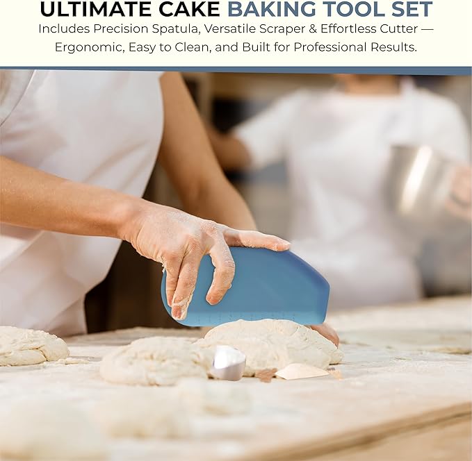 Sourdough Accessories | Seamless Danish Sourdough Bread Whisk, Silicone Dough Scraper & Sourdough Scoring Tool with 5 Blades + Storage Bag (Sourdough bread lame Kit) | Bread baking supplies