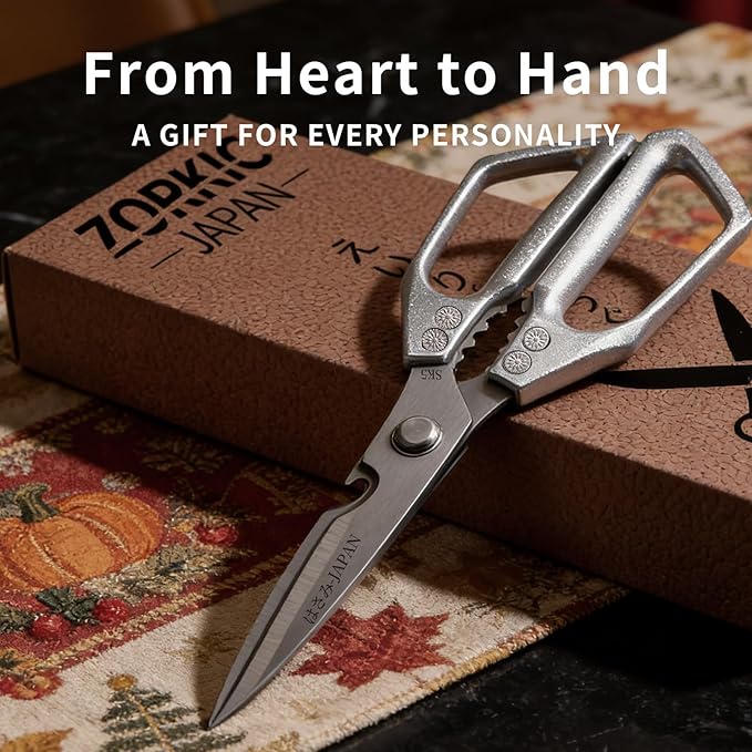 Japanese Kitchen Shears Set, Heavy Duty Poultry Shears All Purpose, Kitchen Meat Scissors for Steak Cutting, Chicken Bones, and Turkey Christmas Gifts for Men Women Mom Dad