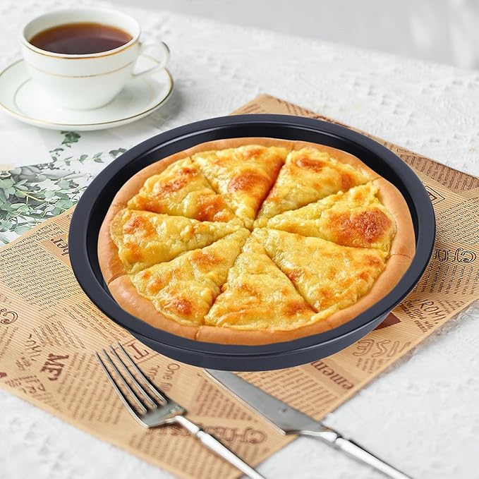 1Pcs 6 Inch Pizza Pan, Carbon Steel Non-Stick Deep Dish Baking Pan for Pizza, Pies, Cakes - Thickened Round Bakeware Sheet for Oven, Kitchen & Restaurant Use(6inch)