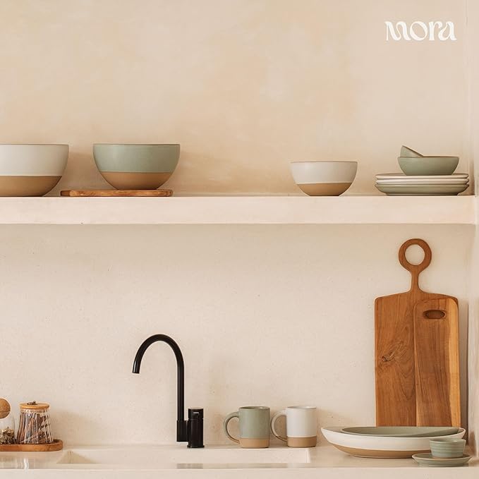 Mora Micro Ramekins Set of 4, 6oz Ceramic Pottery Baking Dishes - Microwave, Oven and Dishwasher Safe - Harvest