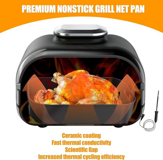 Foodi FG551 Non-stick Combo Crisper Basket Parts for Ninja Foodi FG551, DG651 and DG551 Smart XL Indoor Grill Accessories with 100pcs Disposable Air Fryer Food Basket Parchment Paper Liners