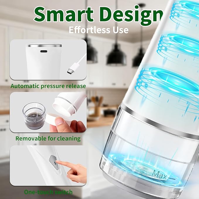 Compact Vacuum Sealer for Food, Portable Handheld Vacuum Sealer Machine with Visible Water Tank, 30 Reusable Bags, 5X Fresh Longer food preservation for Kitchen Meal Prep, Home & Camping