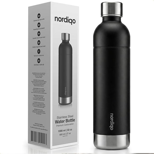 Stainless Steel Carbonating Bottle 33 oz | Compatible with Aarke Carbonator 3, Sodastream (Excl. model Aqua Fizz + Jet) and many others | Dishwasher Safe, No Expiration Date, BPA-Free