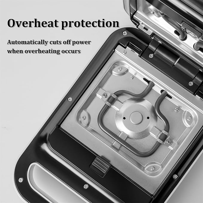 White 3 in 1 timing Sandwich Maker with Non-Stick Plates Indicator Lights and Lock Feature 600W Electric Panini Press, Pizza Pockets, Quesadillas, Waffle Breakfast Grilled Cheese Egg Bacon