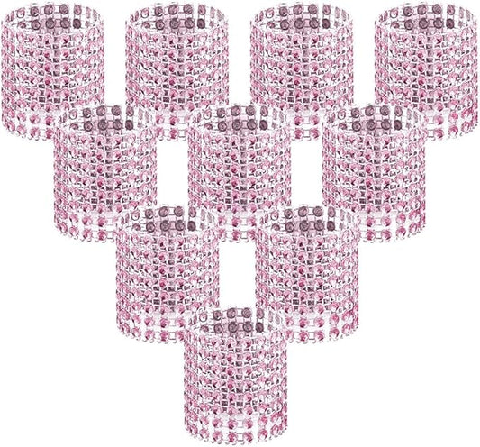 Accmor 100pcs Napkin Rings, Pink Napkin Rings Buckles for Table Decorations, Wedding, Dinner, Party, DIY Decoration