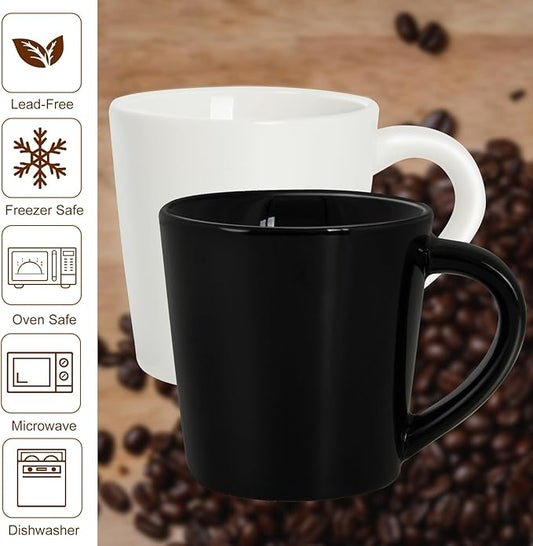 4.2oz Espresso Cups Set of 2, Ceramic Coffee Mugs Demitasse Cups, Small Espresso Mugs for Shot of Coffee, Tea Cups with Handles, Gift for coffee Lovers - White