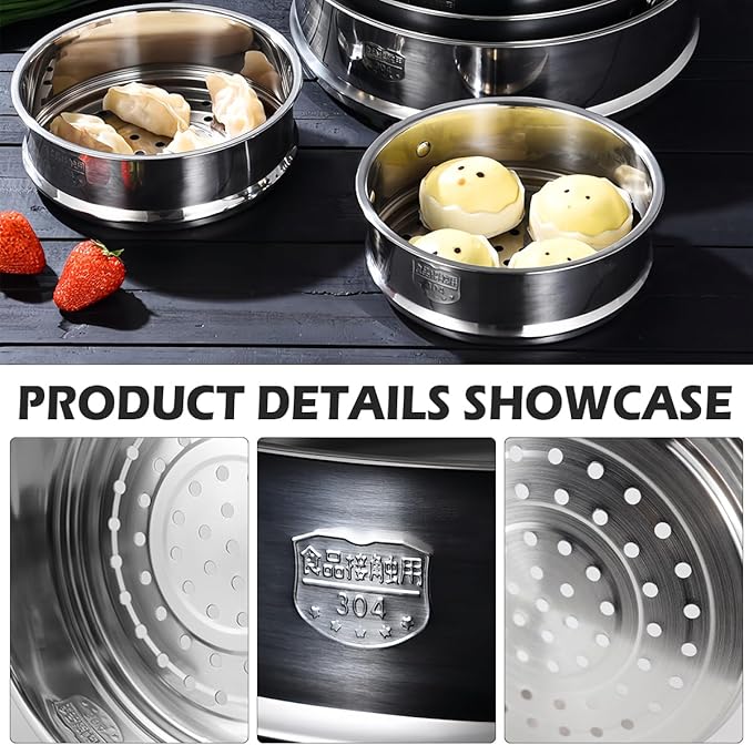 Stainless Steel Steamer Pot 7 Inch Round Cooking Rack Food Steamer Basket Insert for Baking Cooking Steaming (18cm)