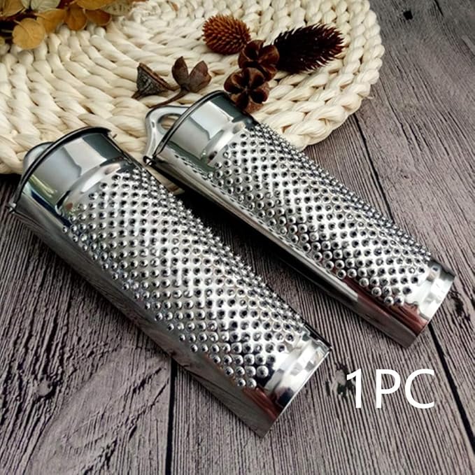 Nutmeg Grater With Storage, Ginger Garlic Kitchen Planer Lemon Hand Held Stainless Steel Nutmeg Grater Nut(silver,size:13.9 * 5 * 2.3 cm)