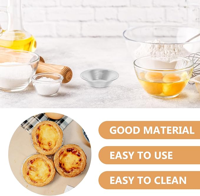 DIYEAH 10pcs Mini Tart Pans Aluminum Alloy Small Tart Tins for Baking Home Kitchen Bakeware