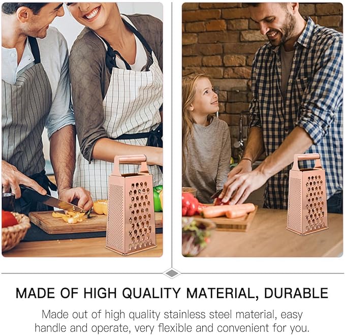 DOITOOL Multi Purpose 4-Sided Stainless Steel Vegetable Slicer Wire Cutter Grater for Kitchen Use Includes Cheese Grater and Veggie Peeler Function 10.5X8X9.3 Inch