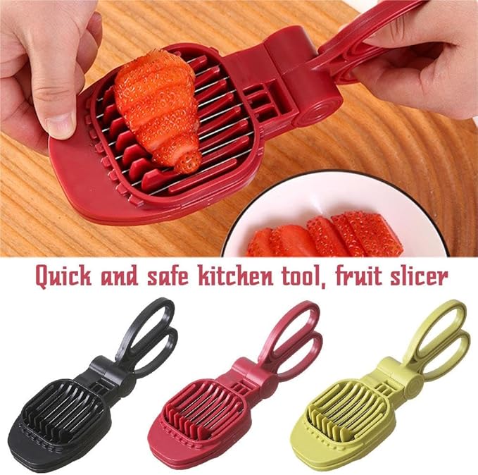 Strawberry Slicer,Egg Slicer for Hard Boiled Eggs,Multipurpose Stainless Steel Wire Fruit Cutter for Banana,Cucumber,Mushroom,Rapid & Safe Slicing Kitchen Gadgets