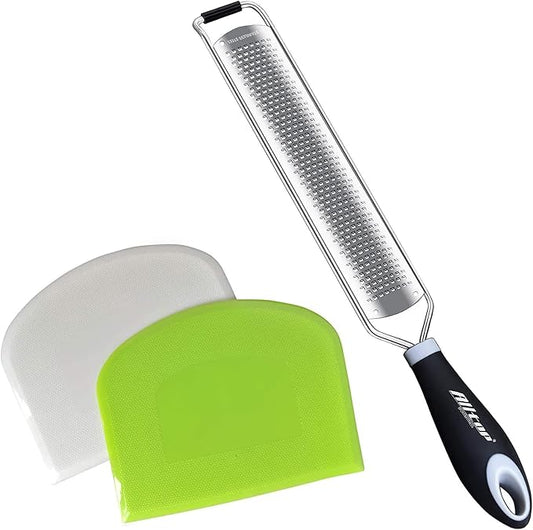 Pro Stainless Steel Lemon Zester & Flexible Bowl Scraper