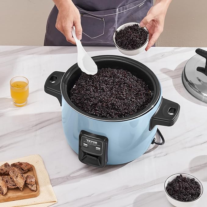 VEVOR Commercial Rice Cooker, 40-Cup Rice Cooker, 8.45 Qt / 8 Liter Large Rice Cooker and Warmer with Nonstick Inner Pot, Fast Cooking and 24-Hour Keep Warm, with Rice Cup and Paddle, for Restaurant
