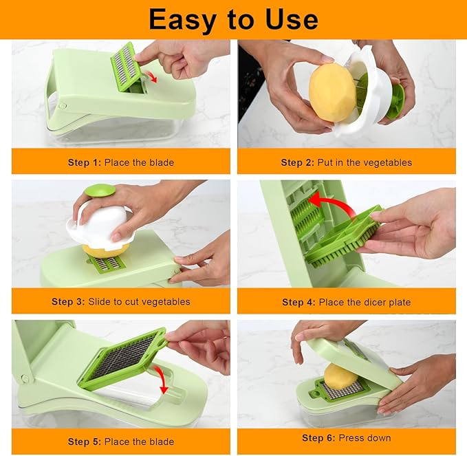 14-in-1 Vegetable Chopper, Multifunctional Veggie Onion Chopper Food Chopper with Container Vegetable Slicer Mandoline Onion Salad Cutter Dicer Essentials Kitchen Accessories