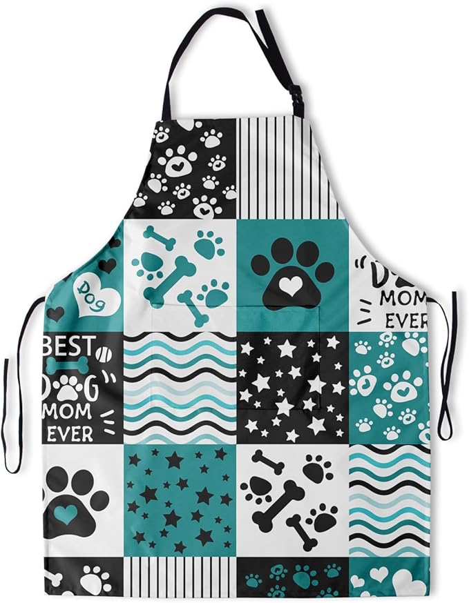 Apron with Pockets Aprons for Women Men Kitchen Chef Apron for Cooking Gardening Server Waitress Painting