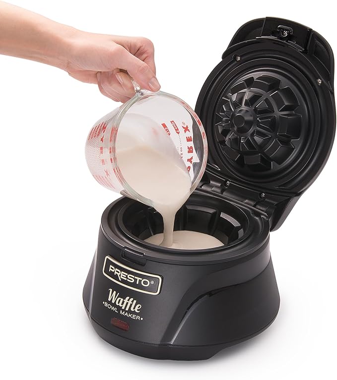 Presto 03500 Belgian Waffle Bowl Maker,Black, 9.3 x 8.25 x 5.25 inches