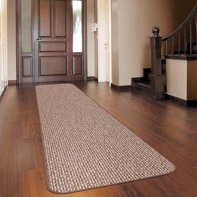 House, Home and More Skid-Resistant Carpet Runner - Praline Brown - 20 Feet X 36 Inches