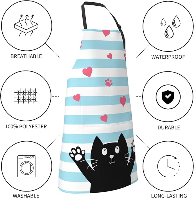 Apron with Pockets Aprons for Women Men Kitchen Chef Apron for Cooking Gardening Server Waitress Painting