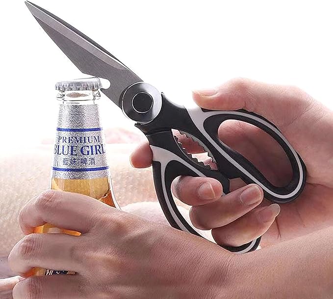 Heavy Duty Kitchen Scissors, 2 Pcs Stainless Steel Multipurpose Sharp Utility Shear for Chicken, Fish, Meat, Bear and Nuts (2)