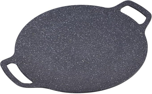 Korean Grill Pan with Non Stick Coating BBQ Griddle for Indoor and Outdoor Cooking Black (34cm)