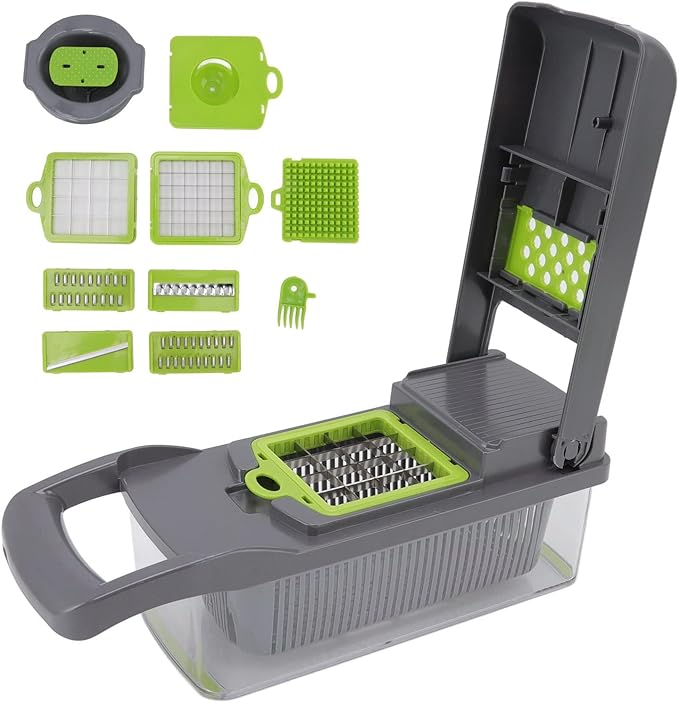 Multifunctional Vegetable Chopper, Food with Mandoline, Egg White Separator, Garlic Grinder for Potato Carrot Onion