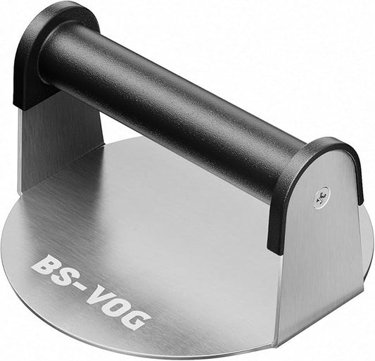 Burger Press, 6" Stainless Steel Burger Smasher for Griddle, Nonstick Round Hamburger Smasher Tool for Cooking Bacon, Patty, Ground Beef, Meats, Dishwasher Safe, Christmas Gift Package for Men