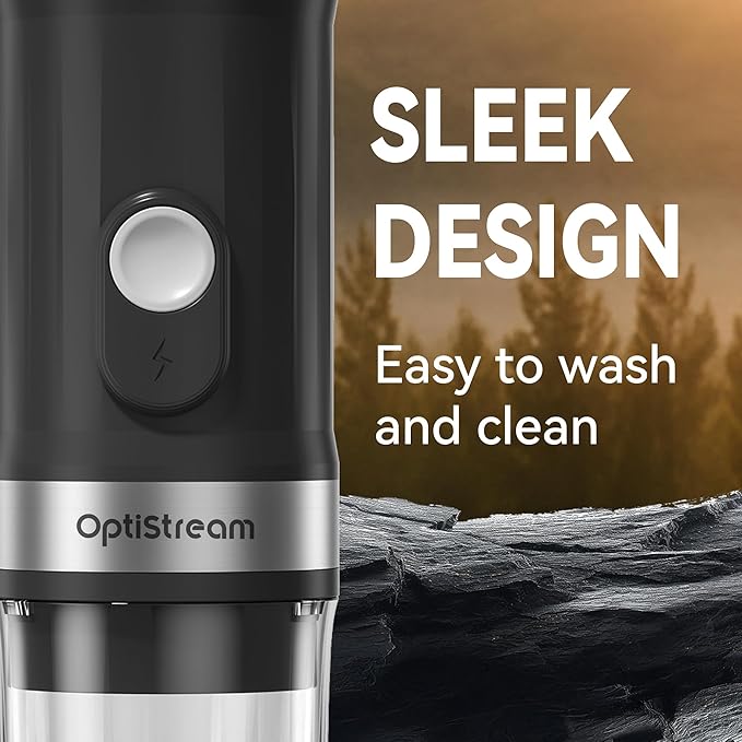 Optistream Portable Electric Espresso Machine, Travel Coffee Maker for Camping, Car Coffee Maker Self-Heating with USB-C, With Ground Coffee & NS Capsule for RV, Hiking, Office (Black)
