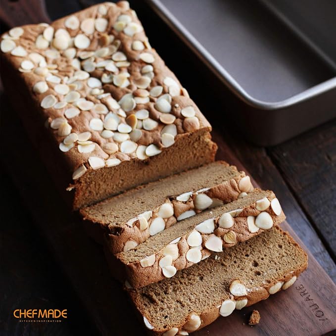 CHEFMADE 2LB Rectangle Loaf Pan, Non-Stick Oblong Bread and Meat Bakeware for Oven Baking (Champagne Gold)