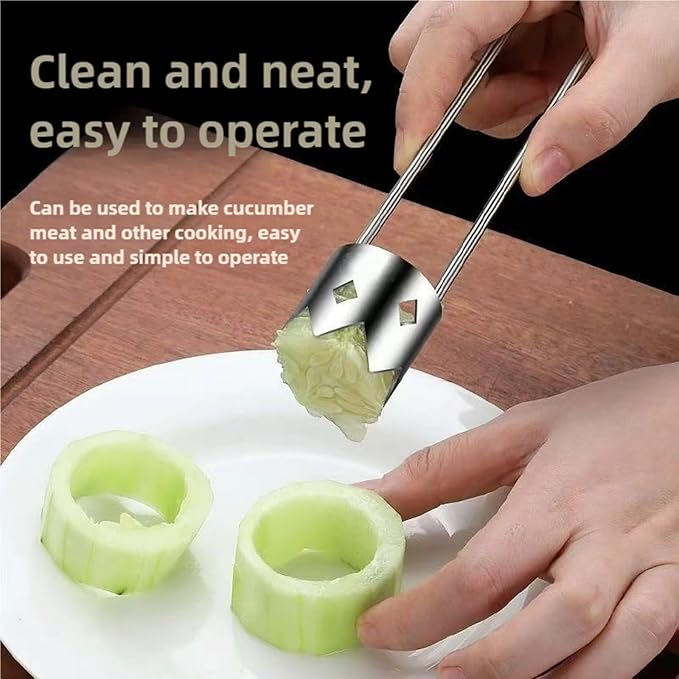 Fruit and Vegetable Corer Pepper Seed Apple Remover Bell Pepper Tomato Corer Tool Stainless Steel Kitchen Gadget Silver 3 pcs