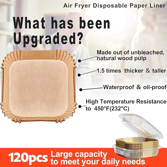 Air Fryer Liners Disposable 4QT, Chefman Air Fryer Liners, 4qt Air Fryer Liner, 7 inch 4 Quart Parchment Paper for 3-5QT