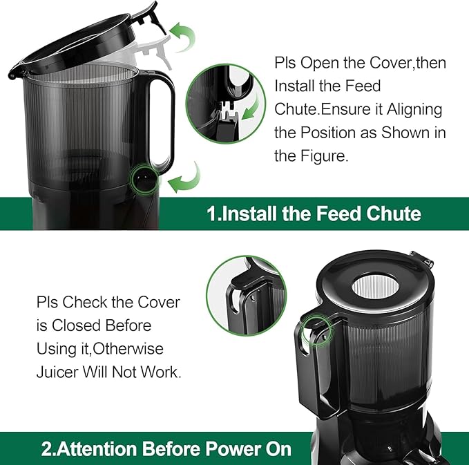 Juicer Machines,Fretta Cold Press Juicer with 4.25" Large Feed Chute,Fit Whole Fruits & Vegetables,High Juice Yield,PCTG Material,BPA-Free,Black