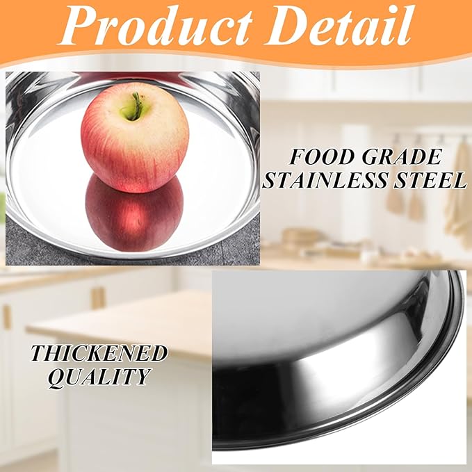 MUXHEL 6 Pack Deep Dish Pizza Pan 10 Inch Stainless Steel Pizza Pan for Oven, Non-Stick Pizza Tray Pizza Baking Sheet Pizza Plates Pie Pan for Pie, Cookie, Dishwasher Safe