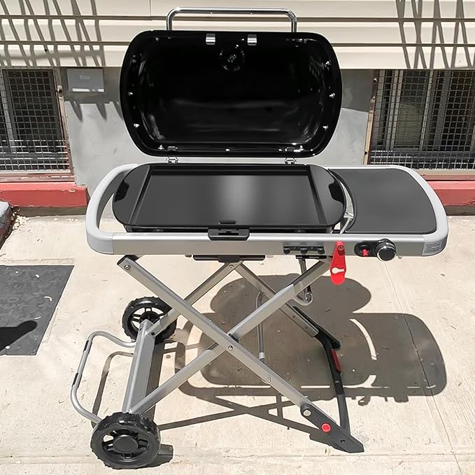 Onlyfire Ceramic Coated Full Size Griddle Insert for Weber Traveler Portable Gas Grill, BBQ Grill Griddle for Outdoor Cooking, Black