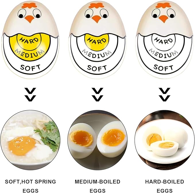 Egg Boiling Timer 2-Pack – Color-Changing in-Water Indicator for Soft, Medium & Hard Eggs
