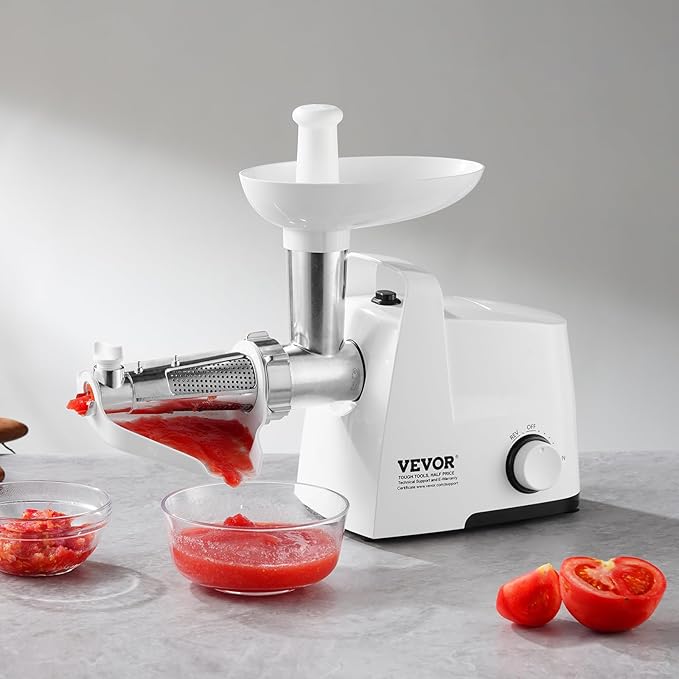 VEVOR Electric Tomato Strainer, 300W Tomato Sauce Maker Machine, 4 LBS/Min Food Strainer and Sauce Maker, Pure Copper Motor Food Mill with Reverse Function for Tomato Strawberry Blueberry Sauce